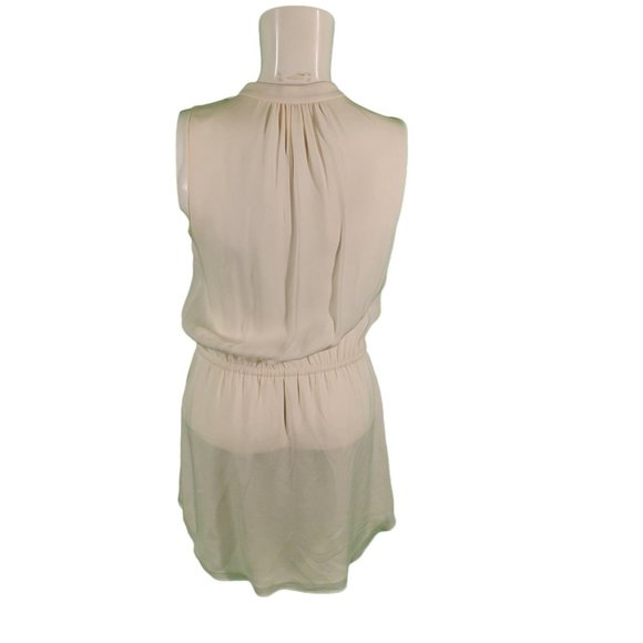 Aritzia Babaton Benedict Silk Dress Sleeveless Mini Pleated Dress Ivory Sz S - Picture 9 of 9